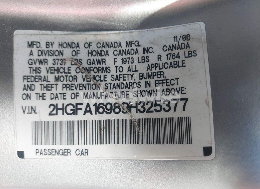 Photo 9 of 2009 Honda Civic EX-L (VIN 2HGFA16989H325377)