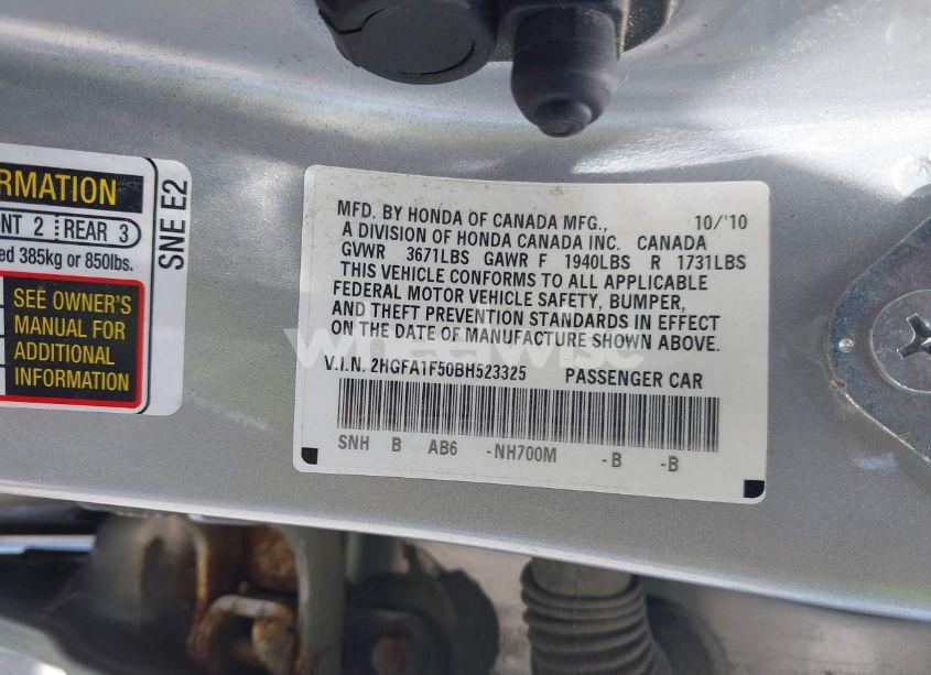 Photo 9 of 2011 Honda Civic LX (VIN 2HGFA1F50BH523325)