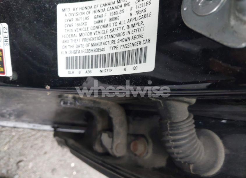 Photo 9 of 2011 Honda Civic LX (VIN 2HGFA1F53BH308540)