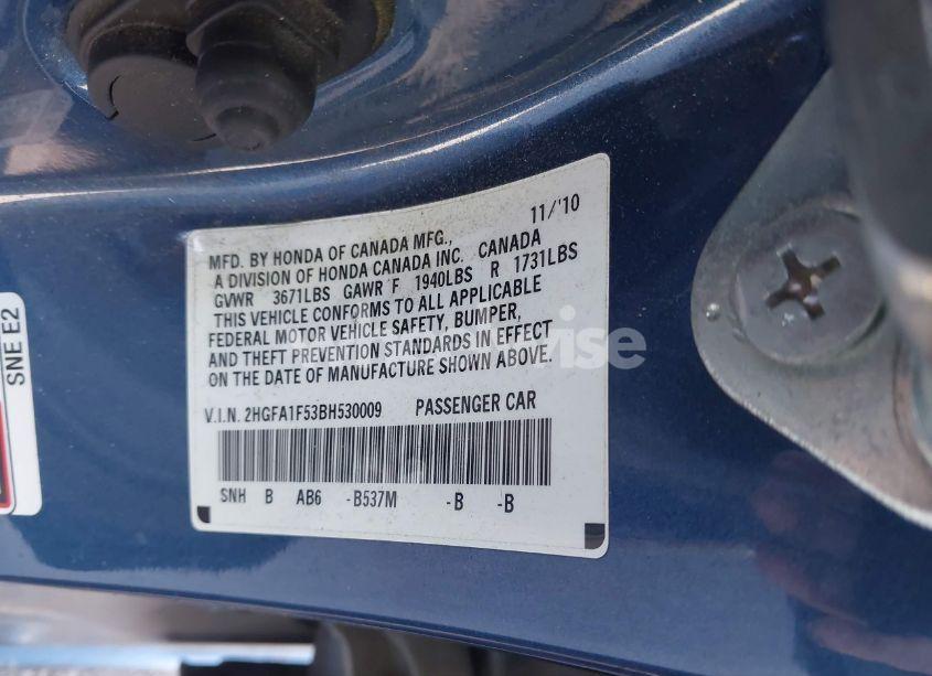 Photo 9 of 2011 Honda Civic LX (VIN 2HGFA1F53BH530009)