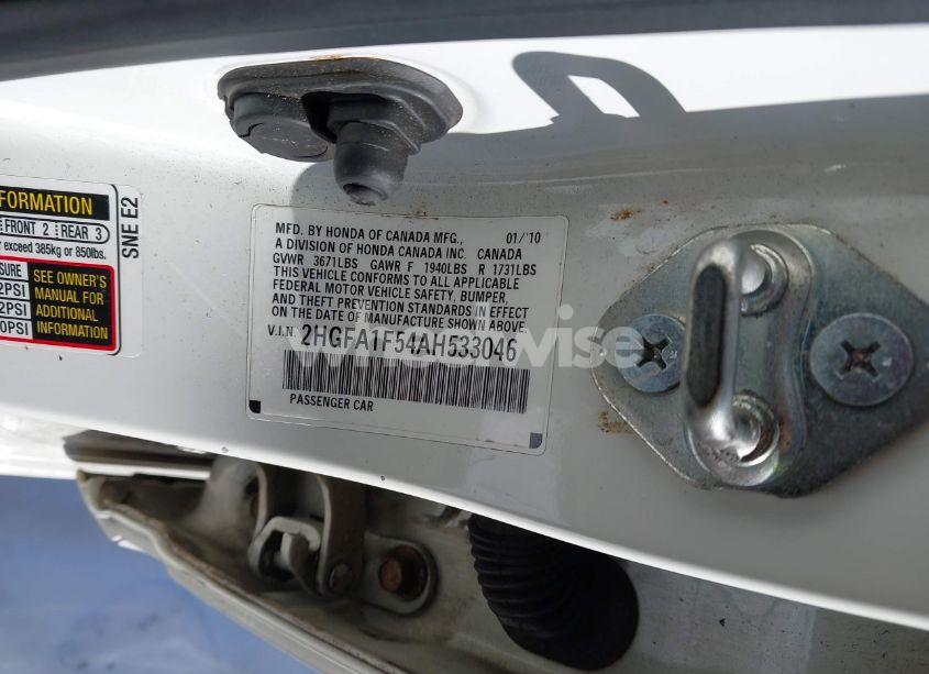 Photo 9 of 2010 Honda Civic LX (VIN 2HGFA1F54AH533046)