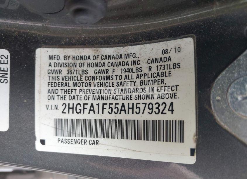 Photo 9 of 2010 Honda Civic LX (VIN 2HGFA1F55AH579324)