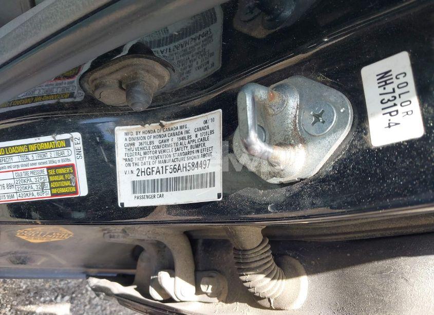 Photo 9 of 2010 Honda Civic LX (VIN 2HGFA1F56AH584497)