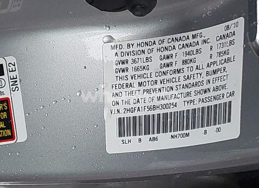 Photo 9 of 2011 Honda Civic LX (VIN 2HGFA1F56BH300254)