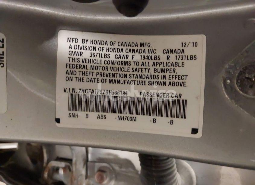 Photo 9 of 2011 Honda Civic LX (VIN 2HGFA1F57BH536184)