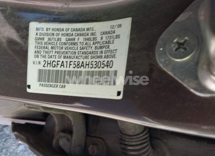 Photo 9 of 2010 Honda Civic LX (VIN 2HGFA1F58AH530540)