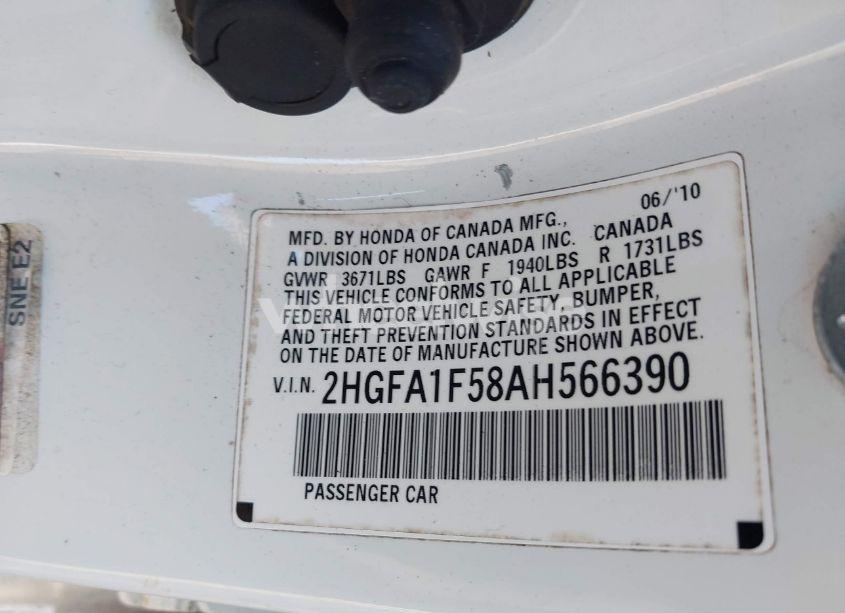 Photo 9 of 2010 Honda Civic LX (VIN 2HGFA1F58AH566390)