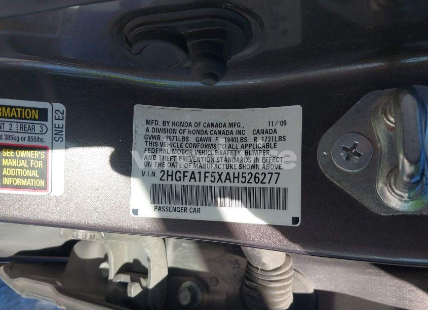 Photo 9 of 2010 Honda Civic LX (VIN 2HGFA1F5XAH526277)