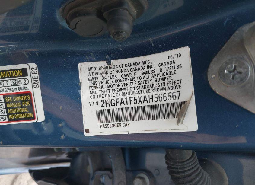 Photo 9 of 2010 Honda Civic LX (VIN 2HGFA1F5XAH566567)