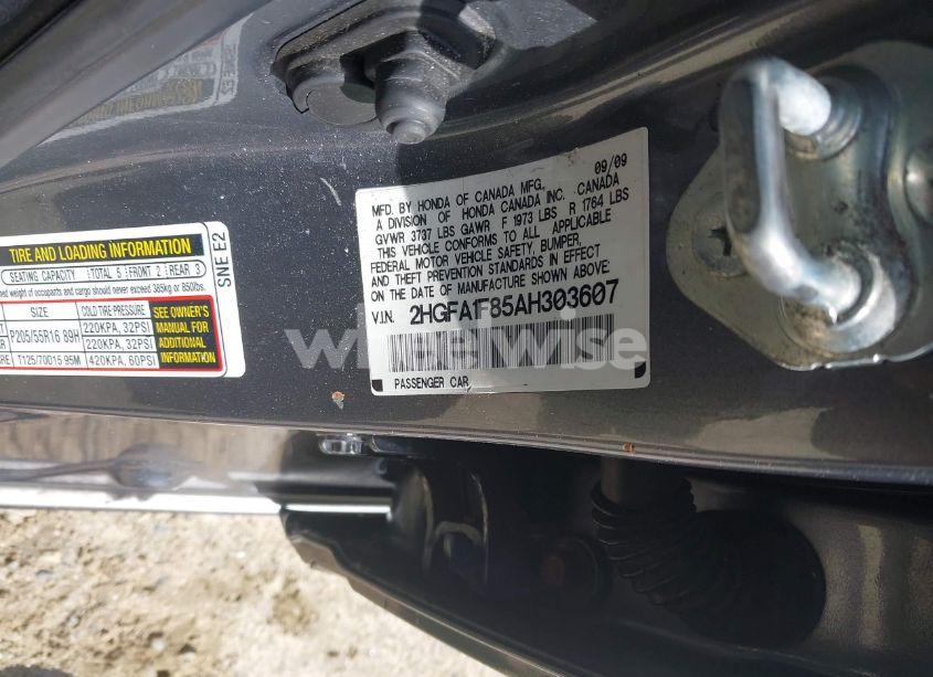 Photo 9 of 2010 Honda Civic EX (VIN 2HGFA1F85AH303607)