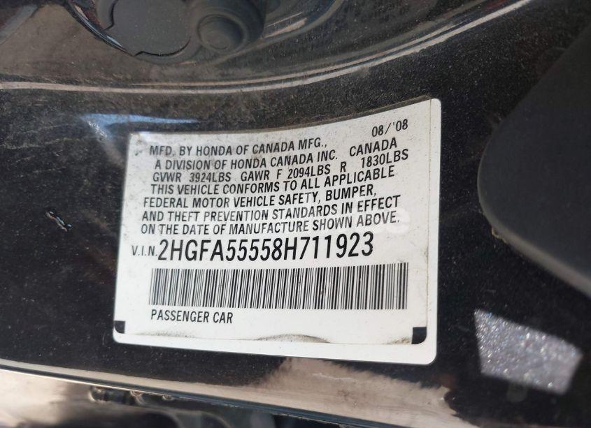 Photo 9 of 2008 Honda Civic SI/SI MUGEN (VIN 2HGFA55558H711923)