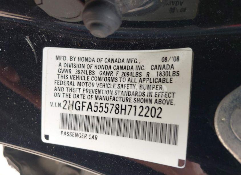 Photo 9 of 2008 Honda Civic SI/SI MUGEN (VIN 2HGFA55578H712202)