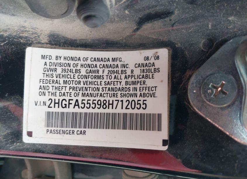 Photo 9 of 2008 Honda Civic SI/SI MUGEN (VIN 2HGFA55598H712055)