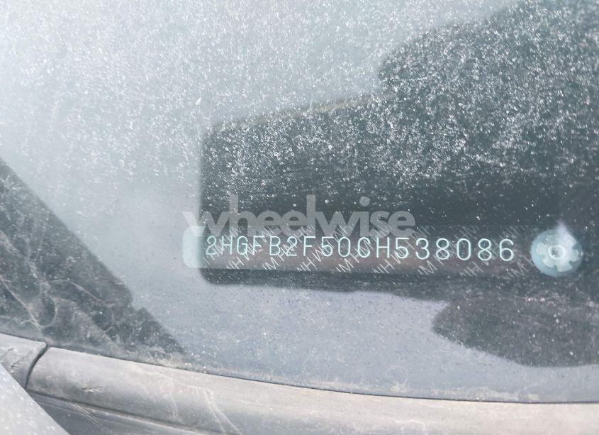 Photo 11 of 2012 Honda Civic LX (VIN 2HGFB2F50CH538086)