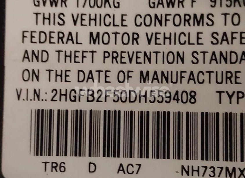 Photo 9 of 2013 Honda Civic LX (VIN 2HGFB2F50DH559408)