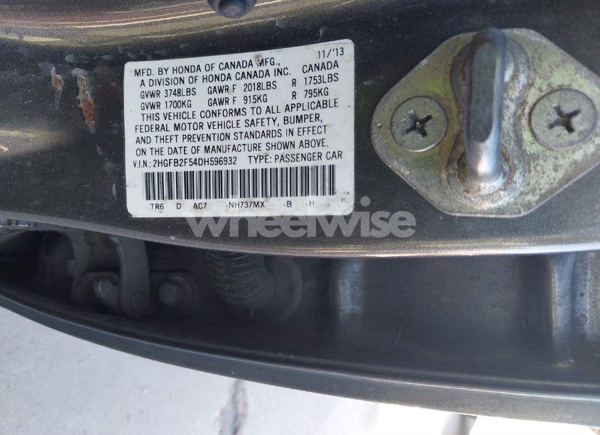 Photo 8 of 2013 Honda Civic LX (VIN 2HGFB2F54DH596932)