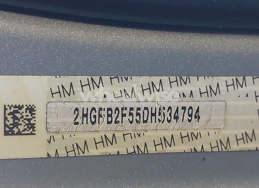 Photo 9 of 2013 Honda Civic LX (VIN 2HGFB2F55DH534794)