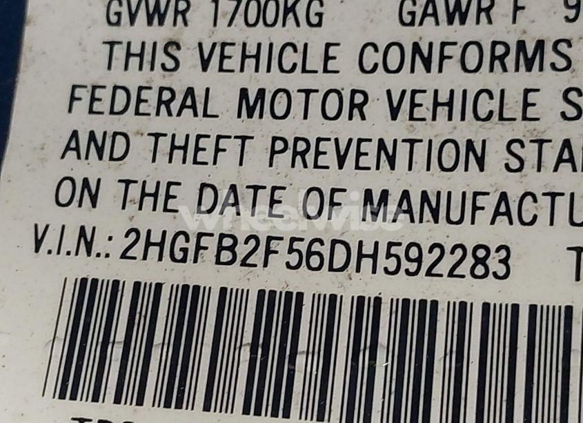 Photo 9 of 2013 Honda Civic LX (VIN 2HGFB2F56DH592283)