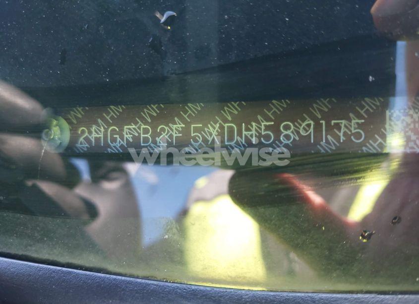 Photo 9 of 2013 Honda Civic LX (VIN 2HGFB2F5XDH589175)