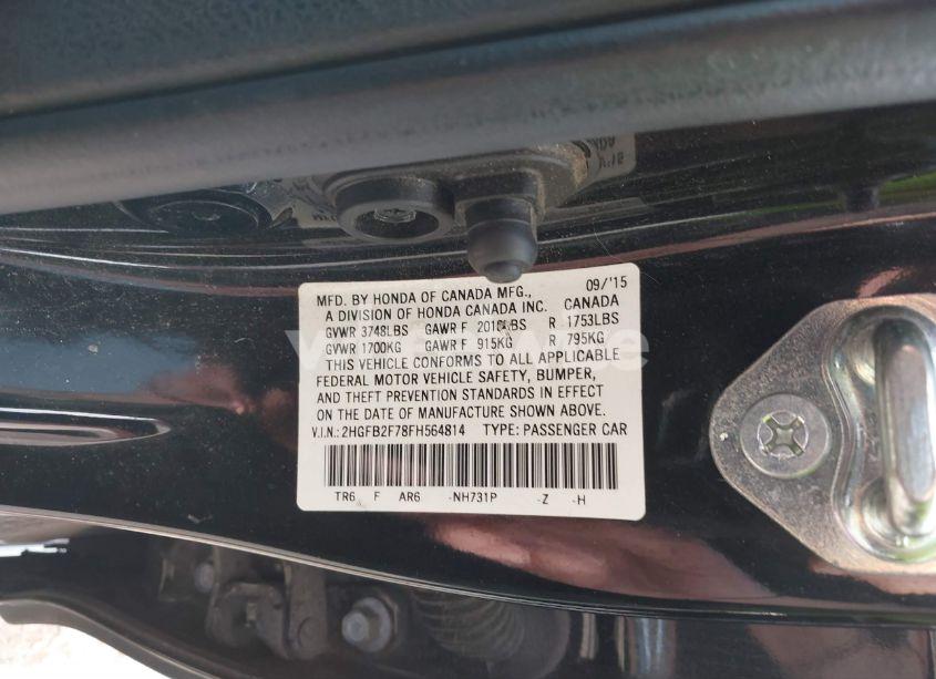 Photo 9 of 2015 Honda Civic SE (VIN 2HGFB2F78FH564814)