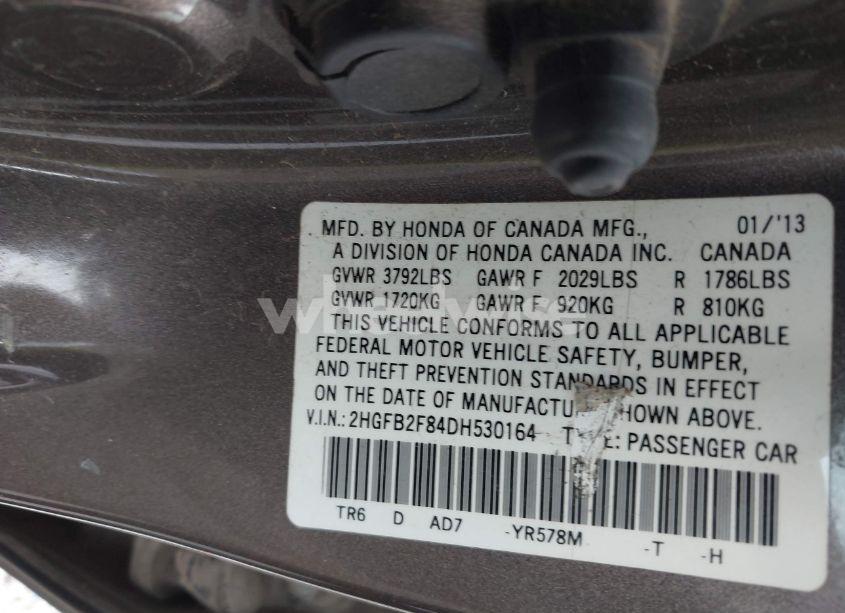 Photo 9 of 2013 Honda Civic EX (VIN 2HGFB2F84DH530164)