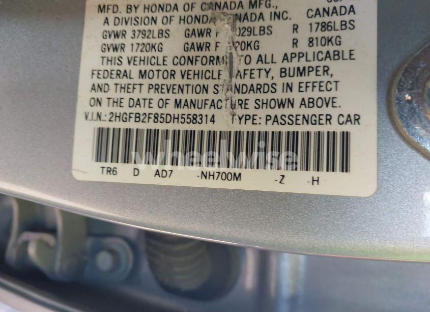 Photo 9 of 2013 Honda Civic EX (VIN 2HGFB2F85DH558314)