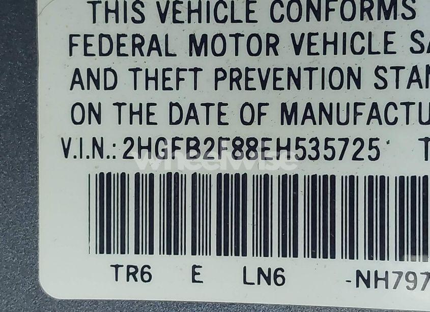 Photo 9 of 2014 Honda Civic EX (VIN 2HGFB2F88EH535725)