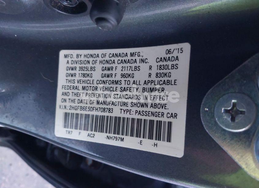 Photo 9 of 2015 Honda Civic SI (VIN 2HGFB6E50FH708783)