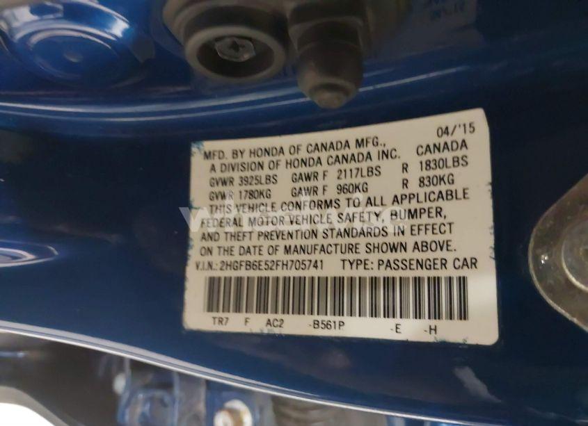 Photo 9 of 2015 Honda Civic SI (VIN 2HGFB6E52FH705741)