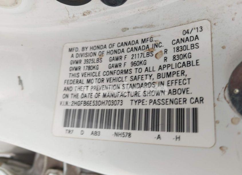 Photo 9 of 2013 Honda Civic SI (VIN 2HGFB6E53DH703073)