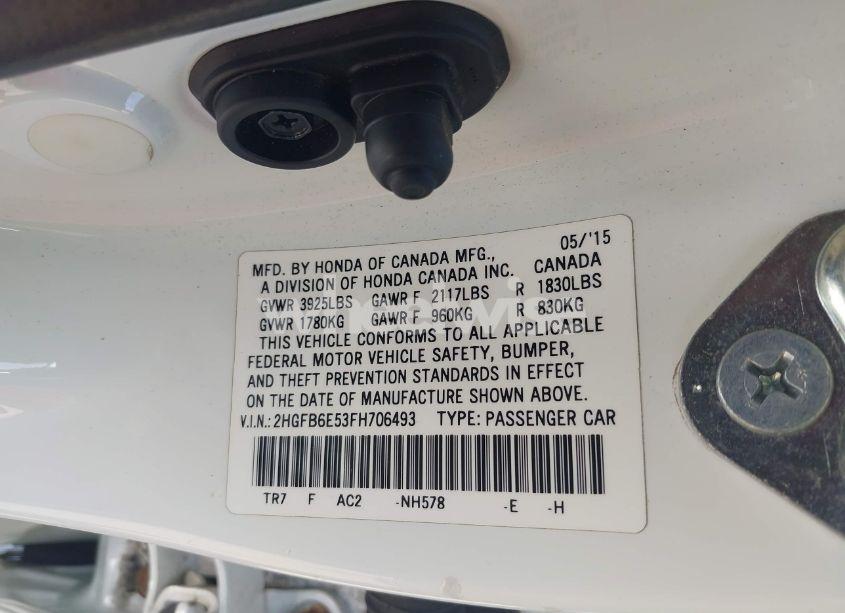 Photo 9 of 2015 Honda Civic SI (VIN 2HGFB6E53FH706493)