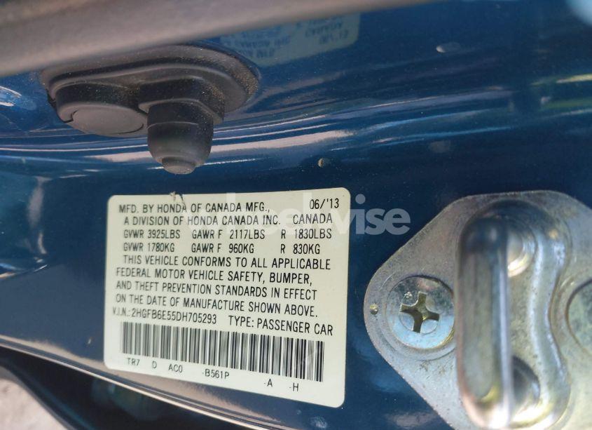 Photo 9 of 2013 Honda Civic SI (VIN 2HGFB6E55DH705293)