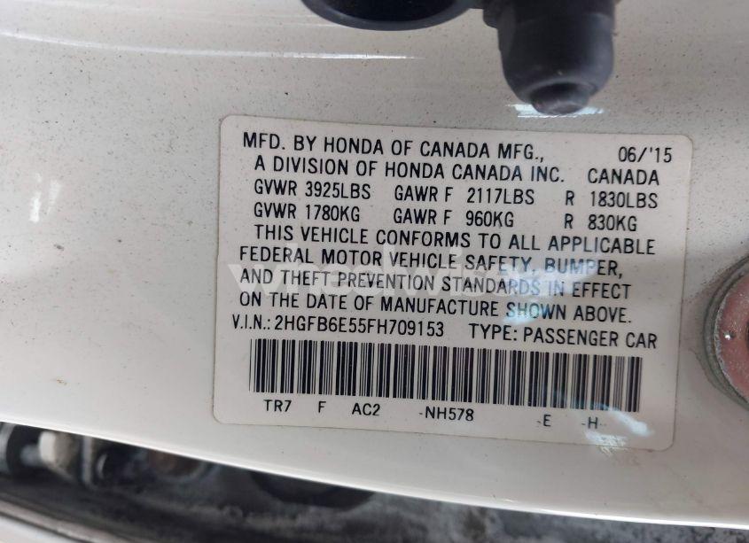 Photo 9 of 2015 Honda Civic SI (VIN 2HGFB6E55FH709153)