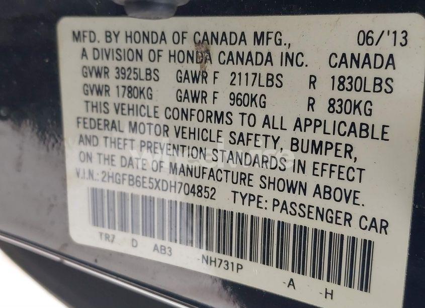 Photo 9 of 2013 Honda Civic SI (VIN 2HGFB6E5XDH704852)