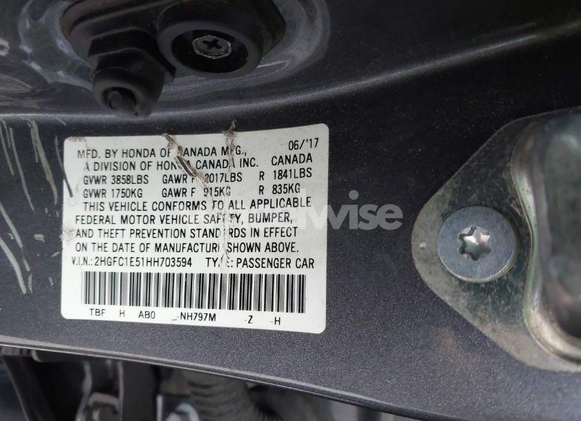 Photo 9 of 2017 Honda Civic SI (VIN 2HGFC1E51HH703594)