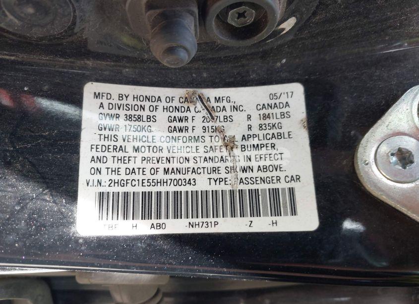 Photo 9 of 2017 Honda Civic SI (VIN 2HGFC1E55HH700343)