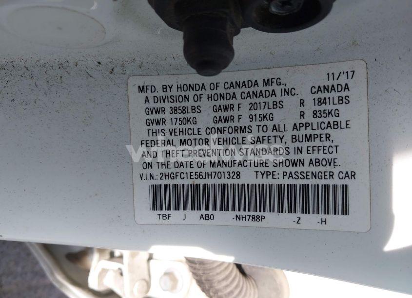 Photo 9 of 2018 Honda Civic SI (VIN 2HGFC1E56JH701328)