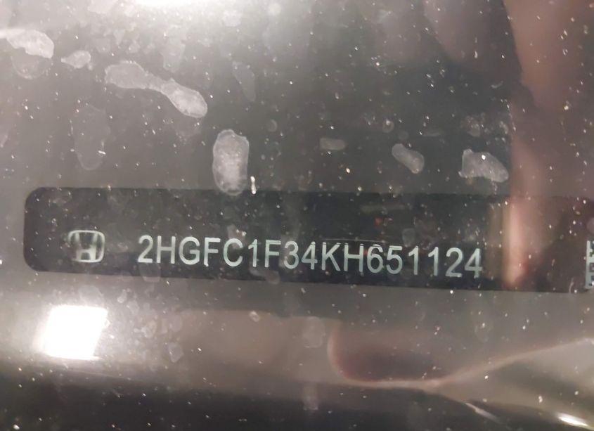 Photo 16 of 2019 Honda Civic EX (VIN 2HGFC1F34KH651124)