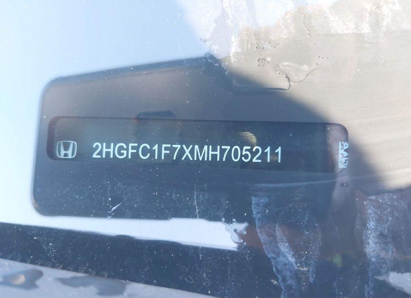 Photo 9 of 2021 Honda Civic EX-L (VIN 2HGFC1F7XMH705211)