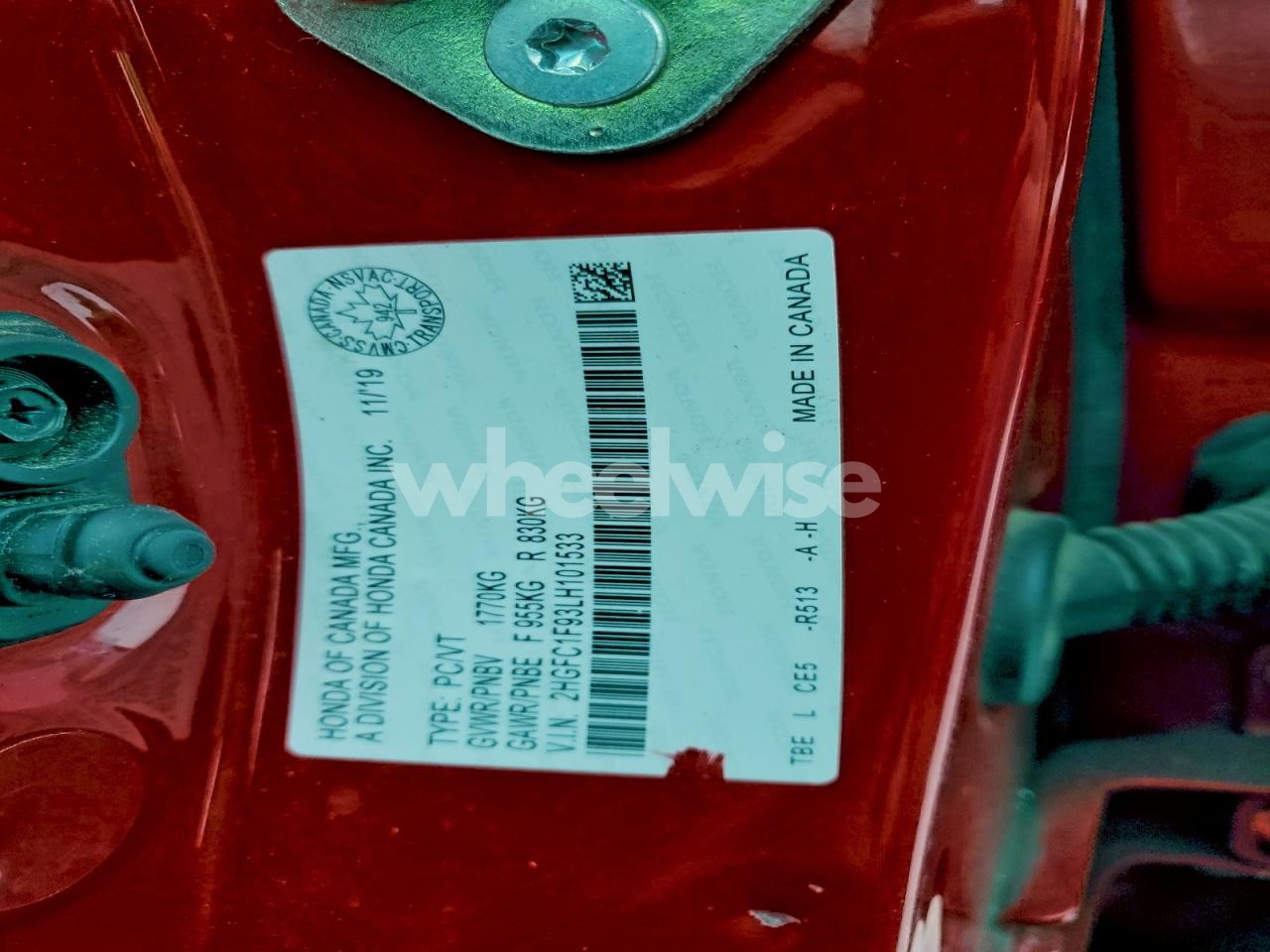 Photo 13 of 2020 HONDA CIVIC TOURING (VIN 2HGFC1F93LH101533)