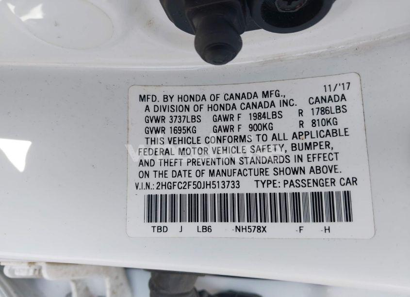 Photo 9 of 2018 Honda Civic LX (VIN 2HGFC2F50JH513733)