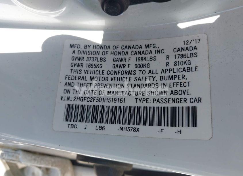 Photo 9 of 2018 Honda Civic LX (VIN 2HGFC2F50JH519161)