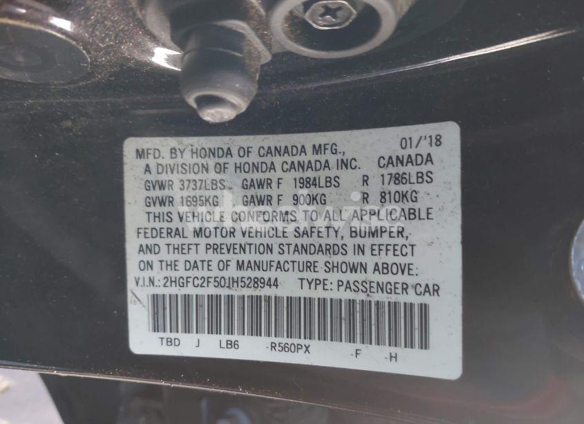 Photo 9 of 2018 Honda Civic LX (VIN 2HGFC2F50JH528944)