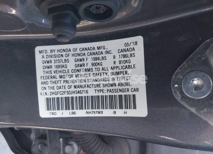 Photo 9 of 2018 Honda Civic LX (VIN 2HGFC2F50JH546716)