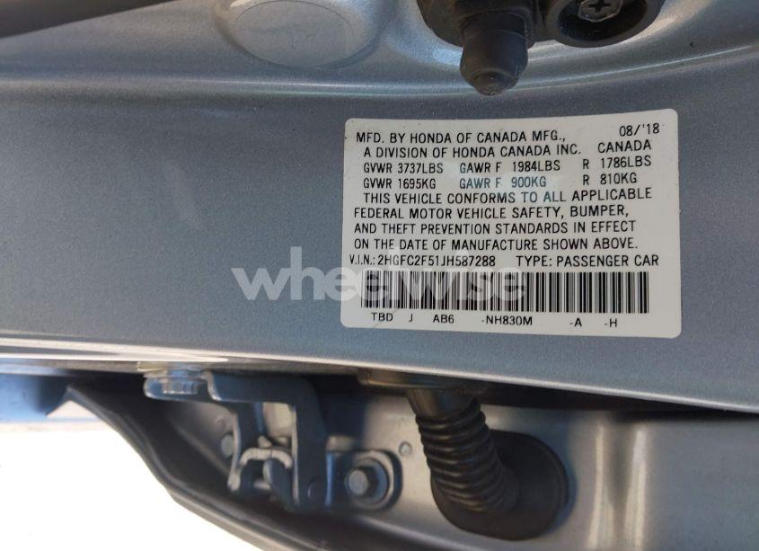 Photo 9 of 2018 Honda Civic LX (VIN 2HGFC2F51JH587288)