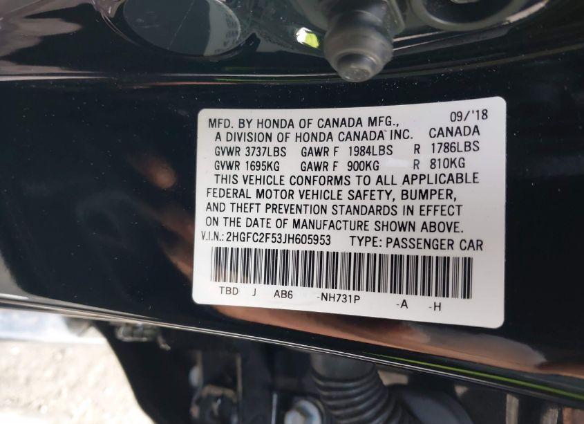 Photo 9 of 2018 Honda Civic LX (VIN 2HGFC2F53JH605953)