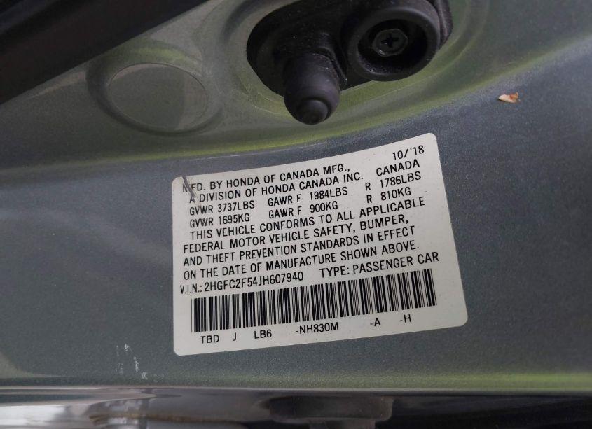 Photo 9 of 2018 Honda Civic LX (VIN 2HGFC2F54JH607940)