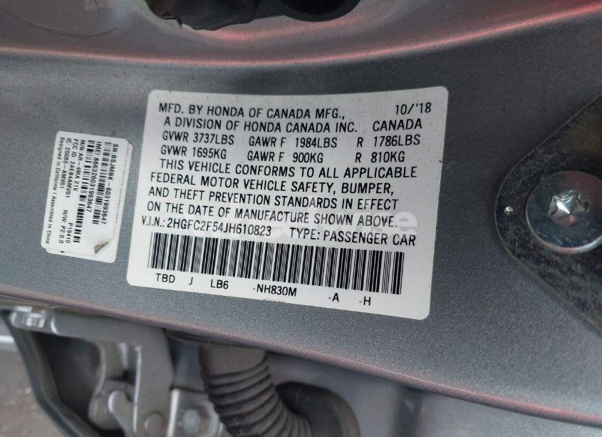 Photo 9 of 2018 Honda Civic LX (VIN 2HGFC2F54JH610823)