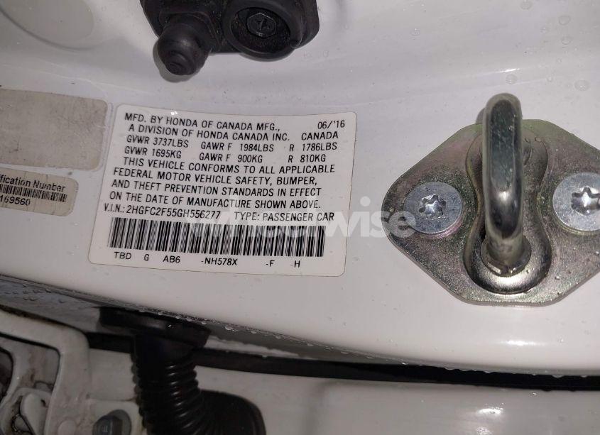 Photo 9 of 2016 Honda Civic LX (VIN 2HGFC2F55GH556277)