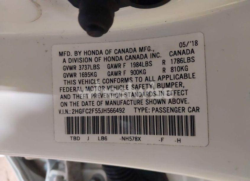 Photo 9 of 2018 Honda Civic LX (VIN 2HGFC2F55JH566492)